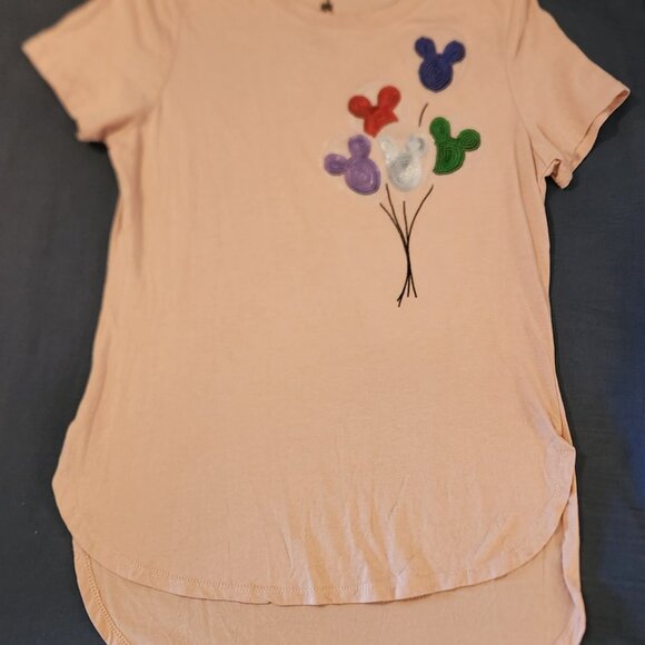 Authentic Disney Parks Sequin Embroidered Mickey Balloon Women’s T-Shirt Size S - Picture 2 of 5